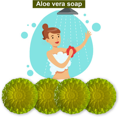 Groovy Cooling Aloevera Soap for Hot Summer Days (100GM) (PACK OF 4)(4 x 100 g)