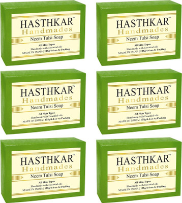 HASTHKAR Handmades Glycerine Neem Tulsi Soap-125m pack of 6(6 x 125 g)