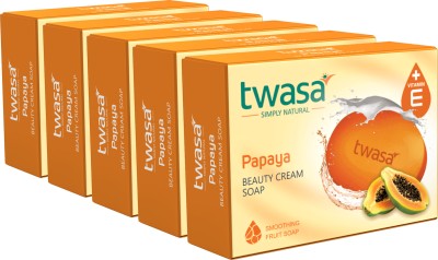 Twasa Papaya Bath Soap For Skin Lightening|Bathing Bar For skin brightening(5 x 75 g)