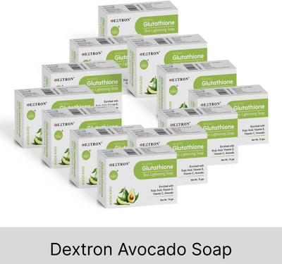 DEXTRON Glutathione Avocado Soap – Skin Lightening & Deep Nourishment(12 x 75 g)