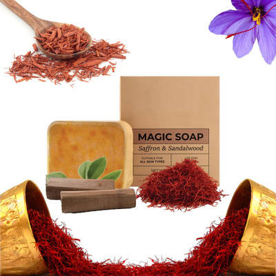 Sheny Scrub Soap Nourishing Handmade Soap Saffron Magic Soaps For Bath (100 g)(100 g)
