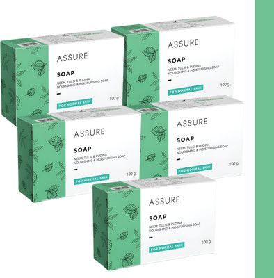ASSURE Neem ,Tulsi & Pudina Soap 100GM (PACK OF 5)(5 x 20 g)