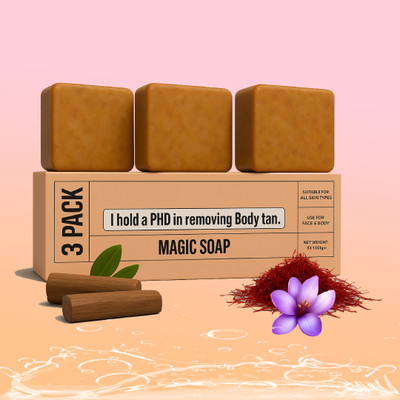 GlossEra Powerful Tan Removal Soap for Bright, Clear, and Naturally Glowing Skin(3 x 100 g)