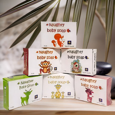 naughty baby soft & gentle glycerin soap (450 gm -Pack of 6)(6 x 75 g)