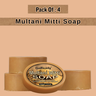 GoReady Multani Mitti Soap For Smoother Skin Pack of 4(4 x 100 g)