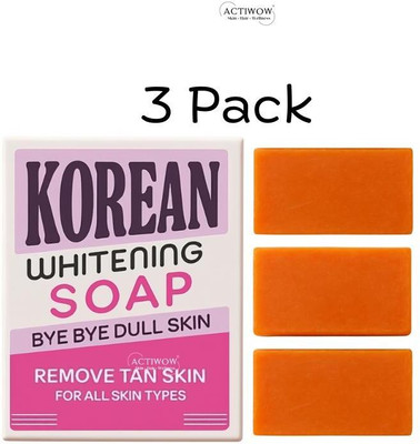 ACTIWOW Korean Soap with Herbal Radiant Whitening Glow 3PCS(3 x 33.33 g)
