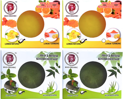 BRIG MIX COMBO LEMON NATURAL AND NEEM TULSI SOAP(4 x 100 g)