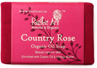 RUSTIC ART Country Rose Soap |deep cleansing| glowing skin |reduce dark circles | handmade cold pressed soap(200 g)