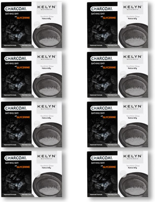 Kelyn Charcoal & Glycerine Ultra Clear Melt & Pour Soap Bath Soap for Deep Clean(8 x 75 g)