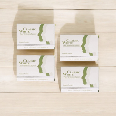 bbts NEW WHITENING SOAP CLASSIC WHITE WITH TWIN WHITENING FOR FAIR SKIN 85g×4(4 x 85 g)