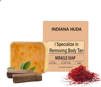 INDIANA HUDA Sandalwood & Saffron Magic Soap for Radiant Glow & Soft Skin(100 g)