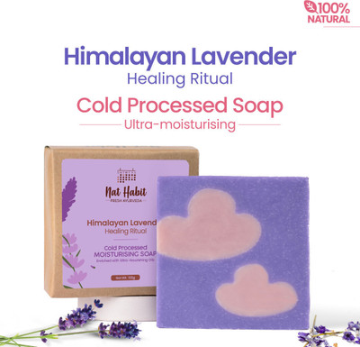 Nat Habit Himalayan Lavender Soap for Glowing Skin Cold Pressed Moisturising Soap(125 g)