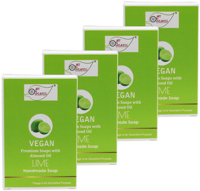 artnweavess LIME Handmade Soap with Almond Oil - VEGAN- NT(4 x 100 g)