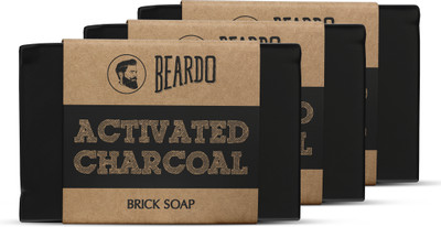 BEARDO ACTIVATED CHARCOAL Brick Soap - 125g (Set of 3)(3 x 125 g)