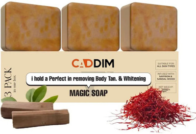 CADDIM NATURALS Magic Detan Soap with Saffron & Sandalwood – Removes Tan Naturally)(3 x 100 g)