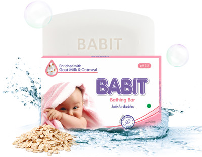 BABIT Baby Soap with Goat Milk & Oatmeal Hydrating & pH-Balanced(75 g)