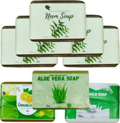 linic HERBAL NEEM SOAP(5), ALOE VERA(1), LEMON(1), GOAT MILK(1)(8 x 100 g)