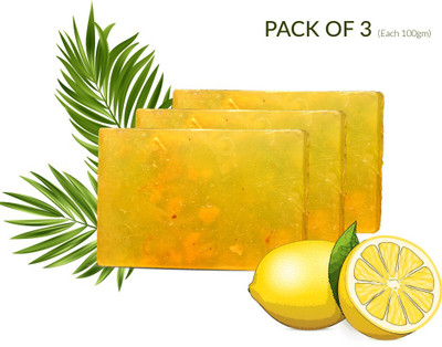 The Natural Purity Hand made Lemon Turmeric Soap with Lemon Pulp | Organic Soap(3 x 100 g)
