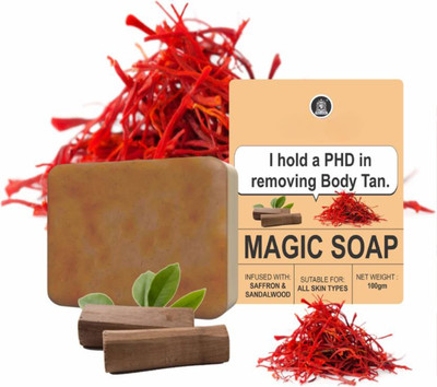 OSUFI Magic Soap Sandal Wood And Saffron for DeTan and Glowing Brightening Skin(100 g)
