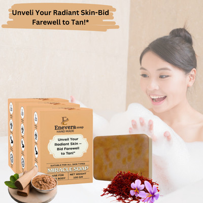 zenvos Soaps Wood And Saffron Soap For Glowing & Refreshing Skin (pack of 3)(3x 100 g)(3 x 33.33 g)