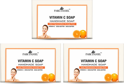 PARK DANIEL Vitamin C Soap For Bath Enrich with Shea & Cocoa Butter Pack of 3 of 100Grams(3 x 100 g)