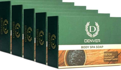 DENVER Detox Charcoal Body Spa Soap - 125GM Each (Pack of 5)(5 x 135 g)