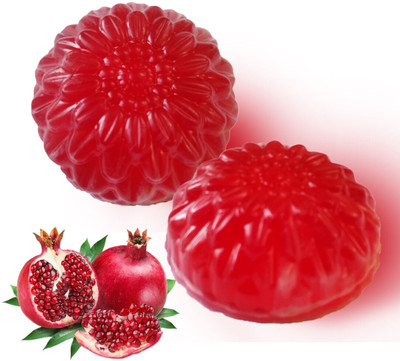 the bath stories Pomegranate Soap with Pomegranate Extract & Grape seed Oil 2 Pcs. (2x100 gms)(2 x 100 g)