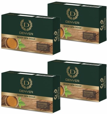 DENVER Body Spa Soap RESTORE Enriched With Tea Tree Oil  (4 x 125 g)