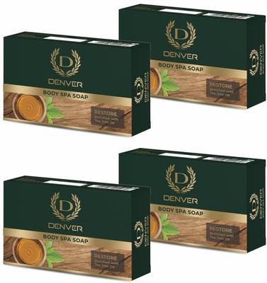 DENVER Body Spa Soap RESTORE Enriched With Tea Tree Oil (4 x 125 g)