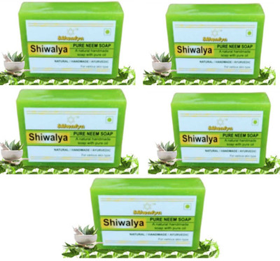 shiwalya Natural Handmade Pure Neem Soap for All Skin Type(5 x 125 g)