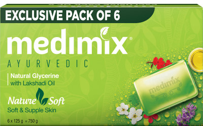 MEDIMIX Ayurvedic Natural Glycerine Soap(6 x 125 g)