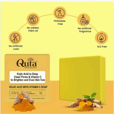 QUTA Kojic-Acid with Vitamin C Soap | Reduce Pigmentation | For All Skin Types(100 g)