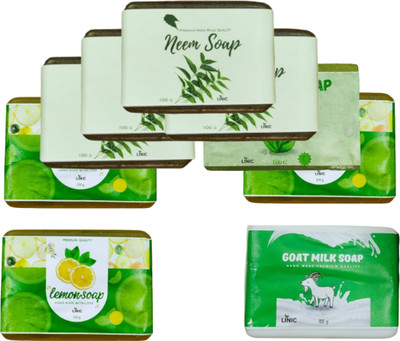 linic HERBAL NEEM SOAP(4), ALOE VERA(1), LEMON SOAP(3), GOAT MILK(1)(9 x 100 g)