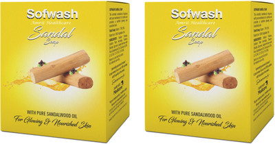 Amrit Healthcare Sofwash Sandal Soap (4 Unit X 75 g) Pack of 2(4 x 0.15 g)