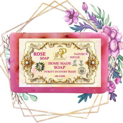 Pihaaru Daily Herbal Rose Soap – With Moisture Lock (100gm),(100 g)