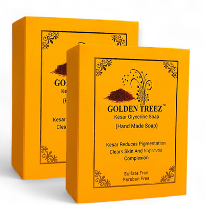 Golden Treez Saffron Handmade Soap For Fairness Natural Soap Pack of 2(2 x 115 g)