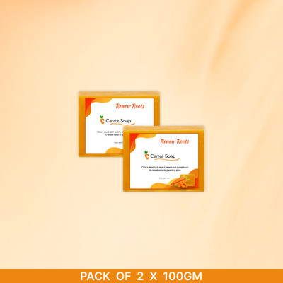 renew roots Organic Carrot Soap Pack of 2(2 x 100 g)