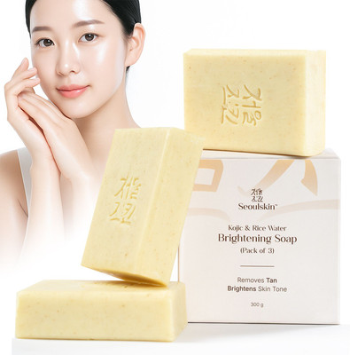 Seoulskin Kojic & Rice Water Brightening Soap Pack of 3 for Glowing Skin Offers & Cashback