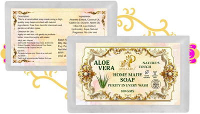 Pihaaru Pack of 2 Aloevera Hydrating Gel Soap Face & Body Bar(200g)<(2 x 100 g)
