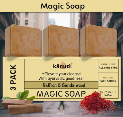 KaNuDi Skin Whitening Soap for Glowing & Refreshing Skin(3 x 100 g)