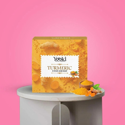 Yoski Turmeric & Kojic Acid Soap Bar With Honey, Coconut, Olive Oil & Shea Butter(100 g)