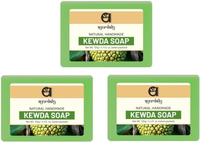 Ayurdaily NATURAL HANDMADE PREMIUM KEWDA NOURISHING BODY SOAP(3 x 125 g)