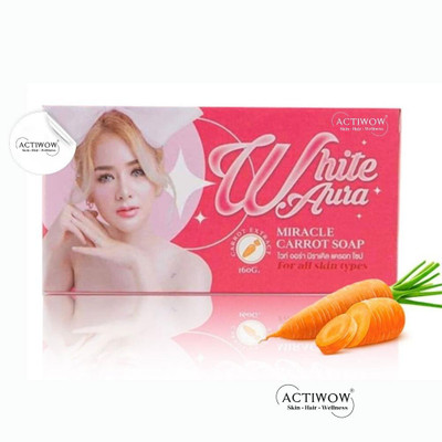 ACTIWOW White Aura Beauty Soap Luminous for Skin Detox Carrot Formula(100 g)