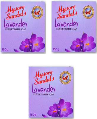 MYSORE SANDAL Lavender Luxury Bath Soap(3 x 150 g)