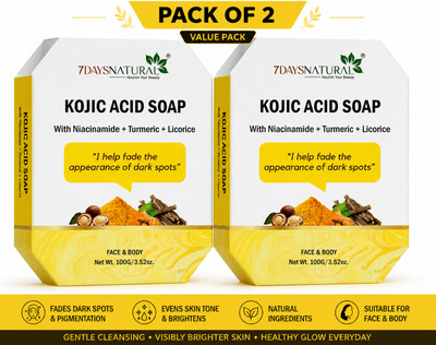 7days natural Kojic Acid Soap | Pigmentation & Dark Spot Removal Soap | Skin Brightening(2 x 100 g)