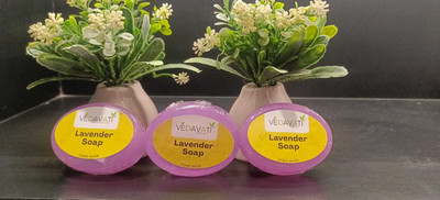 VEDAVATIENTERPRISE Mina Vedavati Handmade Lavender Soap|Calming Floral Scent & Glycerine Base(3 x 110 g)