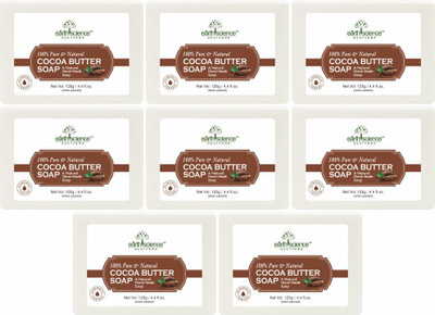 Earth Science Ayurveda Herbal Natural Cocoa Butter Bath Soap made with Natural Oils for Glowing Skin(8 x 125 g)