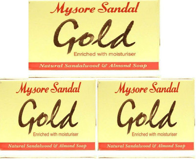 MYSORE SANDAL Gold, Pack of 3(375 g)