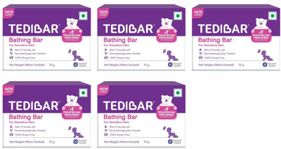 Tedibar Baby Bathing Bar 75 g x Pack of 5(5 x 75 g)