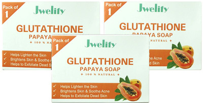 jwelify Glutathione Papaya Skin Whitening and Brightening Soap,Reduce Tan,Dark Spots(3 x 100 g)
